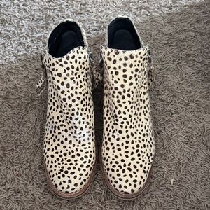 Dolce Vita Cream and Black Spotted Ankle Booties